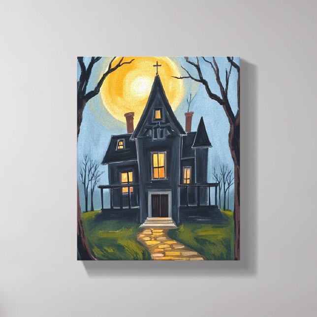 Haunted House | Spooky Halloween  Canvas Print (Front)