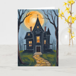 Haunted House Spooky Halloween Card
