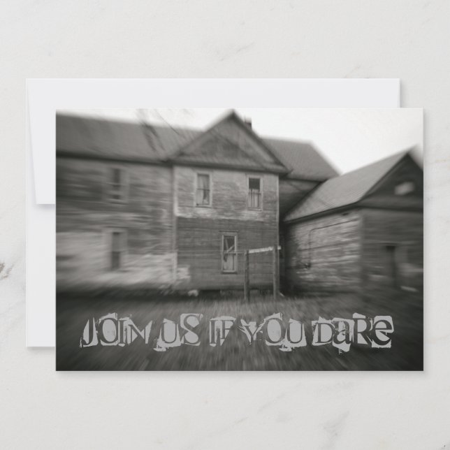 Haunted House Spooky Old Distressed Halloween Invitation (Front)