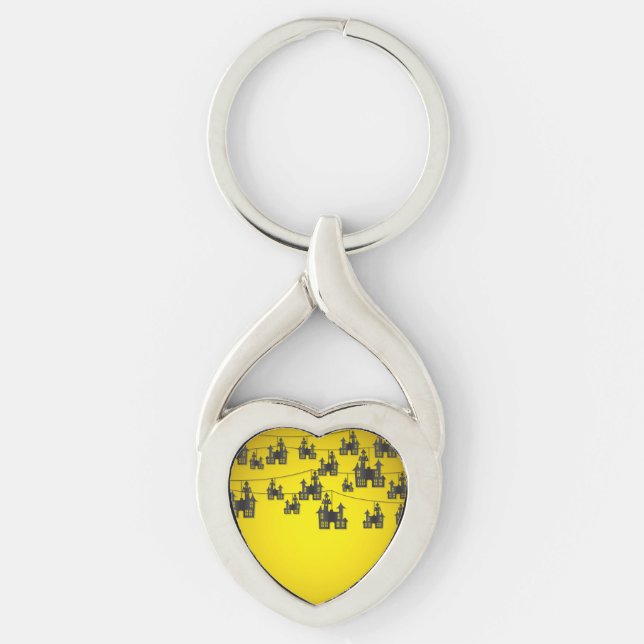 Haunted house string keychain (Front)