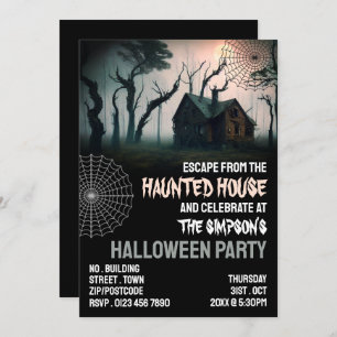 Haunted House Theme, Escape Room, Halloween Party Invitation