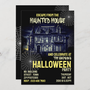 Haunted House Theme, Escape Room, Halloween Party Invitation