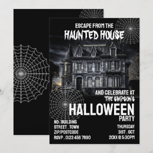 Haunted House Theme, Escape Room, Halloween Party Invitation