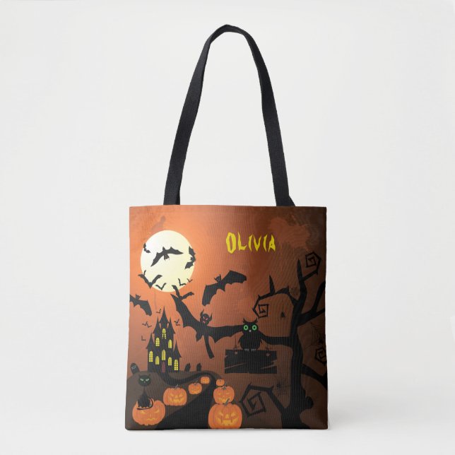 Haunted House Trick or Treat Bag (Front)