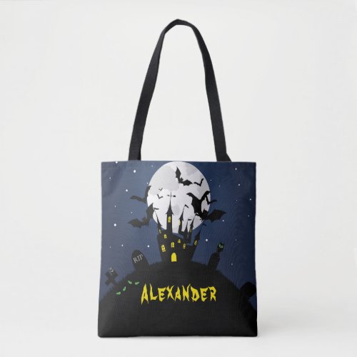 Haunted House Trick or Treat Tote Bag