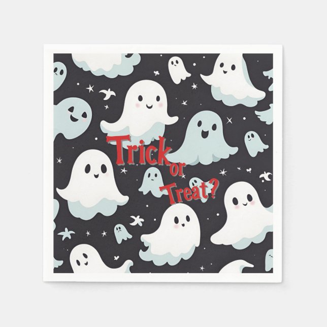 Haunted House Trick Treat Halloween Napkins (Front)