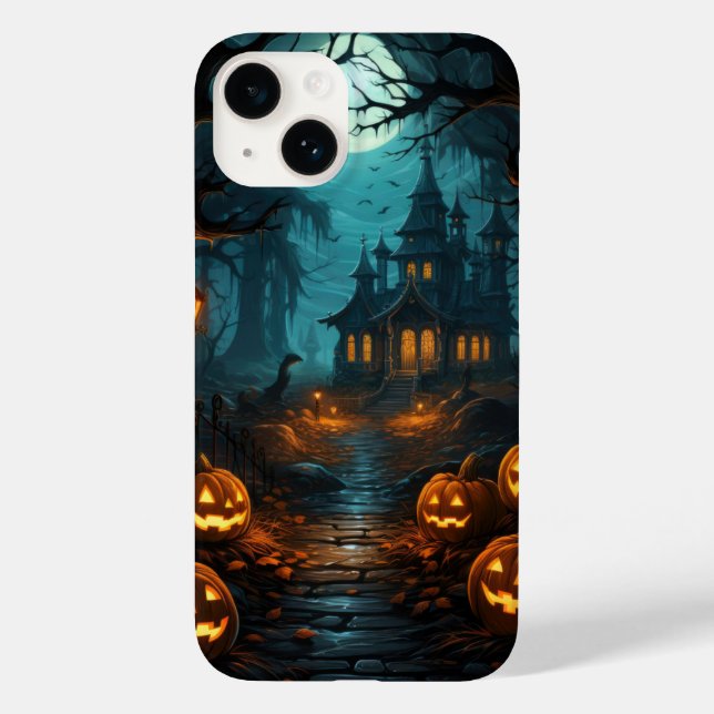 Haunted House Under Moonlit Halloween Case-Mate iPhone Case (Back)