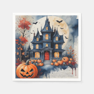 Haunted House Under the Moonlight Halloween Magic Napkins