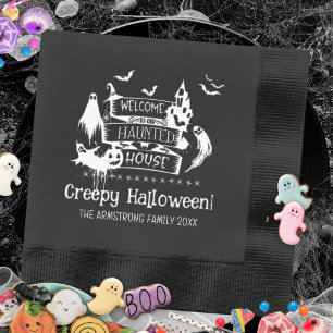 Haunted House Welcome Spooky Halloween Foil Napkins