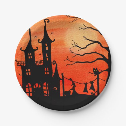 Haunted House Witch Chores Paper Plates