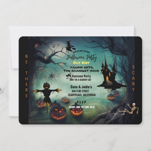 Haunted House Witch Scary Halloween Party  Invitation