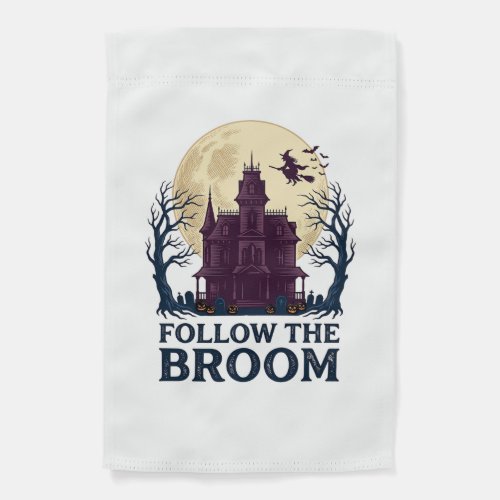 Haunted House Witch Shirt Vintage Halloween Engrav Garden Flag