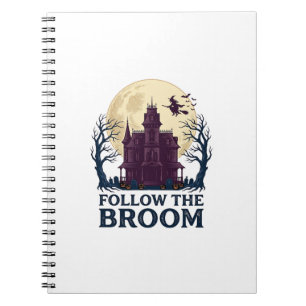 Haunted House Witch Shirt Vintage Halloween Engrav Notebook