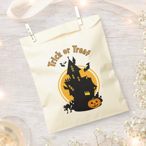 Haunted House with Bats Trick or Treat Favor Bag