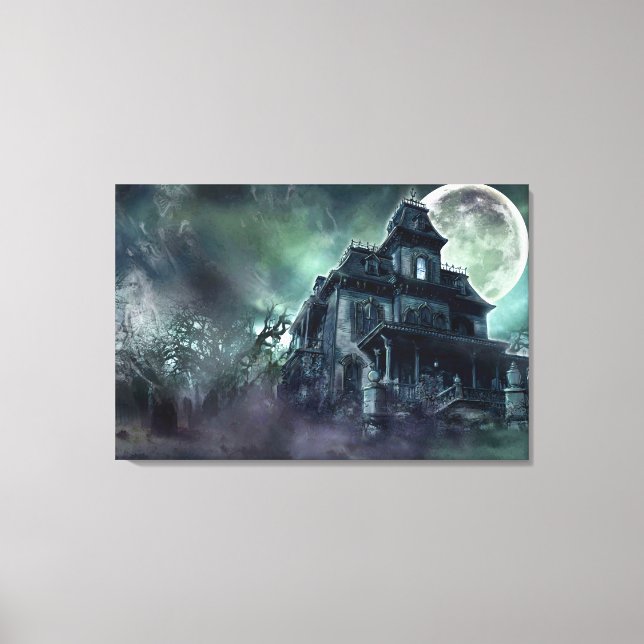 Haunted House Wrapped Canvas – Gothic Horror Print (Front)
