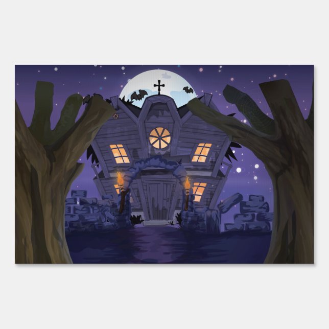 haunted house yard sign (Back)