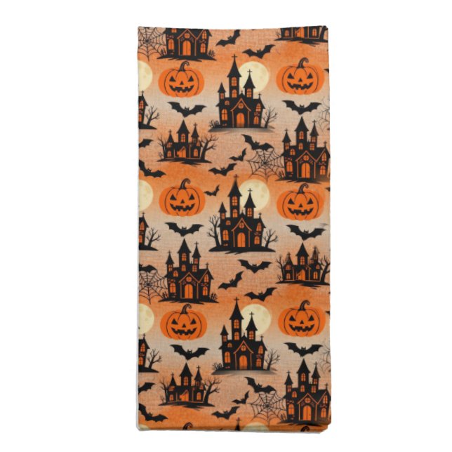 Haunted Houses Cloth Napkin (Folded)