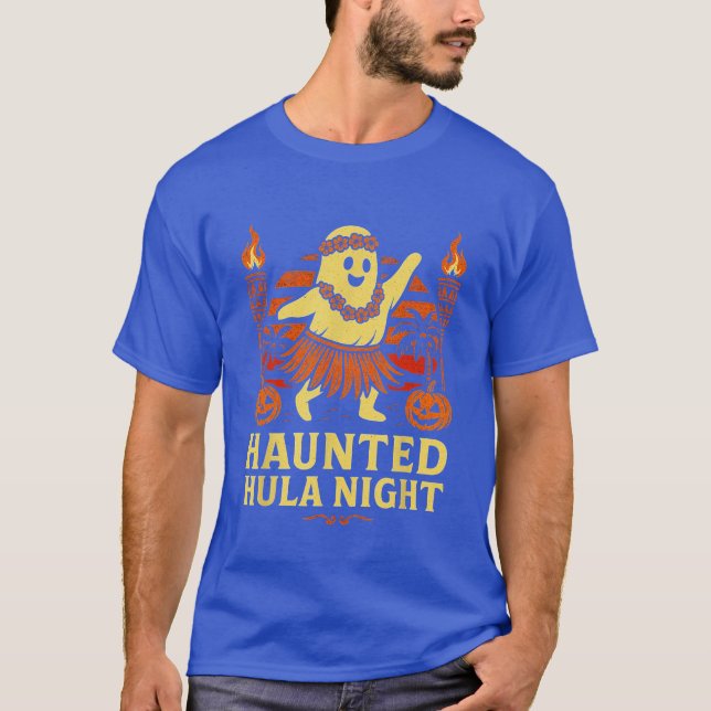 Haunted Hula Night Funny Ghost Halloween Summerwee T-Shirt (Front)