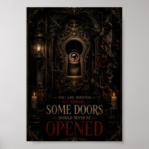 Haunted Keyhole Eye Gothic Halloween Horror Poster