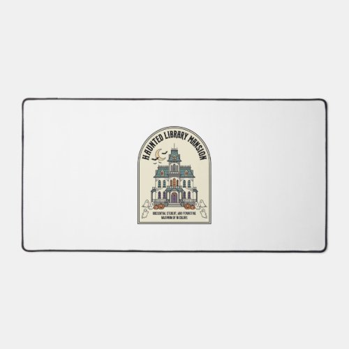 Haunted Library Salem Ghost Vintage Halloween_1 Desk Mat