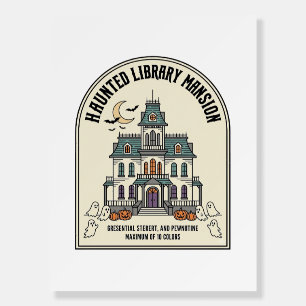 Haunted Library Salem Ghost Vintage Halloween_1 Foam Board