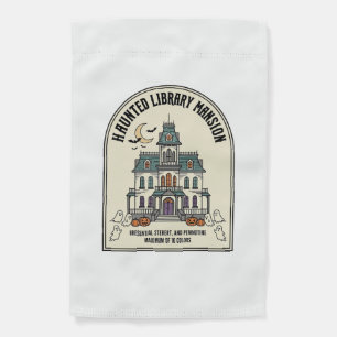 Haunted Library Salem Ghost Vintage Halloween_1 Garden Flag