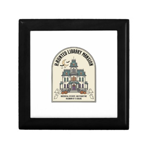 Haunted Library Salem Ghost Vintage Halloween_1 Gift Box