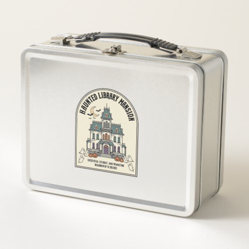 Haunted Library Salem Ghost Vintage Halloween_1 Metal Lunch Box