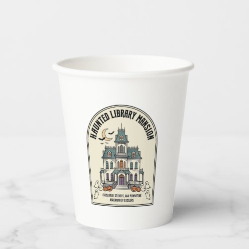 Haunted Library Salem Ghost Vintage Halloween_1 Paper Cups