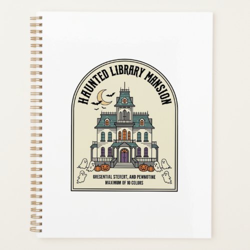 Haunted Library Salem Ghost Vintage Halloween_1 Planner