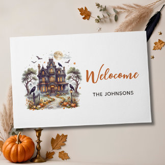Haunted Manor Halloween Doormat