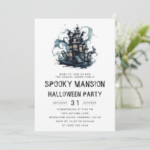 Haunted Mansion Bash: Elegant Halloween Invitation