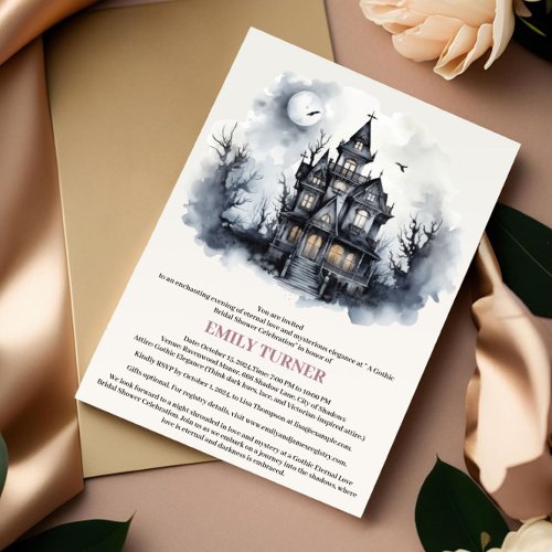 Haunted Mansion Gothic Bridal Shower Invitation