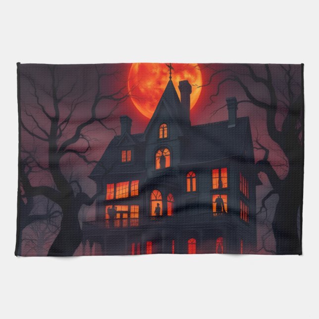 Haunted Mansion Halloween Kitchen Towel (Horizontal)