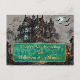 Haunted Mansion Halloween Party Holiday Postcard