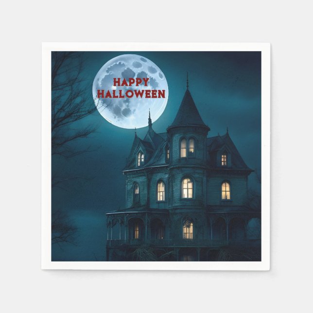 Haunted Mansion Halloween Party Paper Napkins (Front)