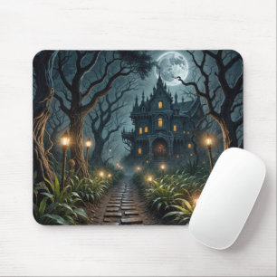 Haunted Mansion In Moonlight Mouse Pad