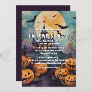 Haunted Mansion Jack O’Lanterns Halloween Party Invitation