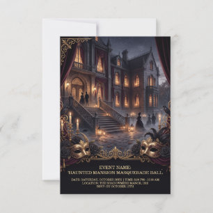 Haunted Mansion Masquerade Ball Gothic Halloween RSVP Card