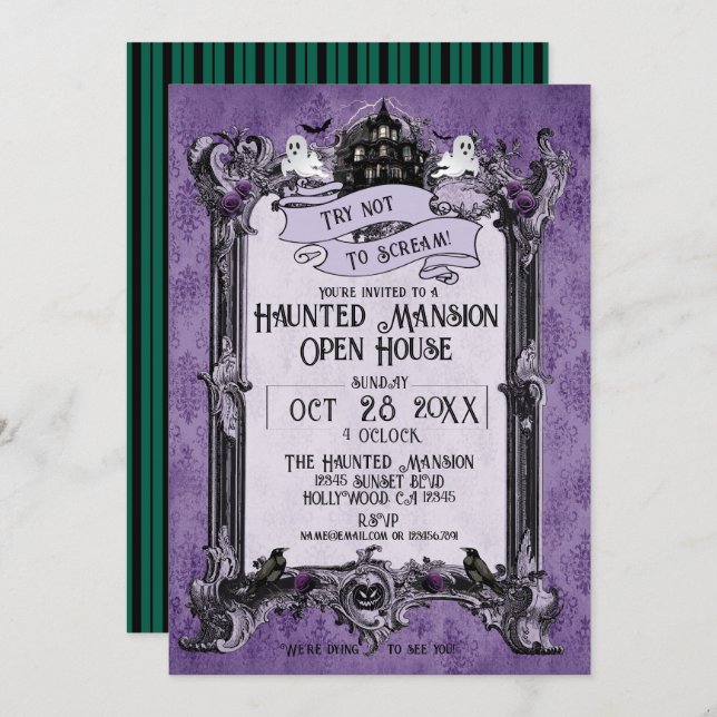 Haunted Mansion Open House Invitation (Front/Back)