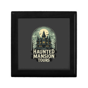 Haunted Mansion Tours Vintage Halloween Vector Gift Box