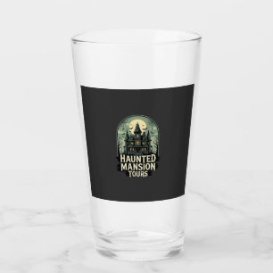 Haunted Mansion Tours Vintage Halloween Vector Glass