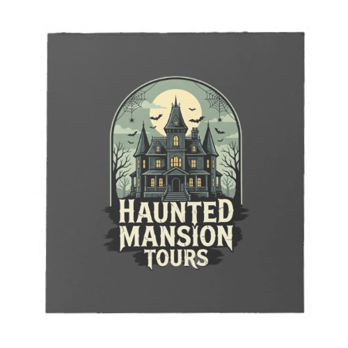 Haunted Mansion Tours Vintage Halloween Vector Notepad