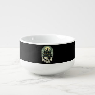 Haunted Mansion Tours Vintage Halloween Vector Soup Mug