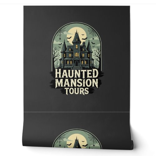 Haunted Mansion Tours Vintage Halloween Vector Wallpaper