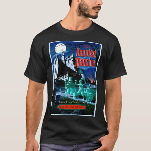 HAUNTED MANSION  Vintage Ghosts Advertising Print  T_Shirt