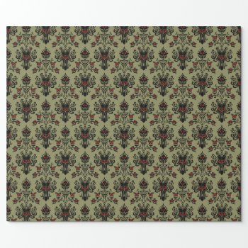 Haunted Mansion Wallpaper Christmas Design Wrapping Paper by Vintage_Halloween at Zazzle