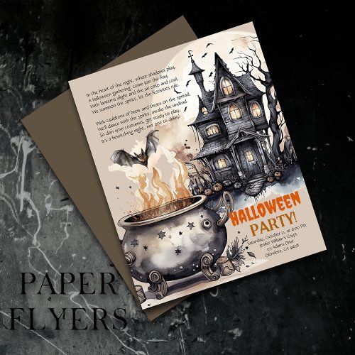 Haunted Mansion  Wicked Cauldron Poem Invitation Flyer
