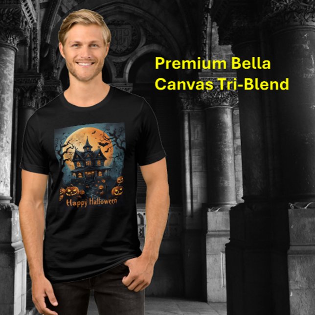 Haunted Medieval Castle Halloween  Tri-Blend Shirt (Creator Uploaded)