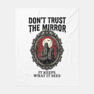 Haunted Mirror Shirt Vintage Engraving Gothic Hous Fleece Blanket